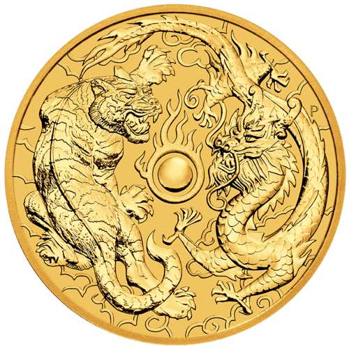 Vorderseite 1 oz Gold Australien Dragon & Tiger 2019