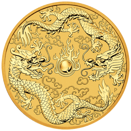 Vorderseite 1 oz Gold Australien Dragon & Dragon 2020 