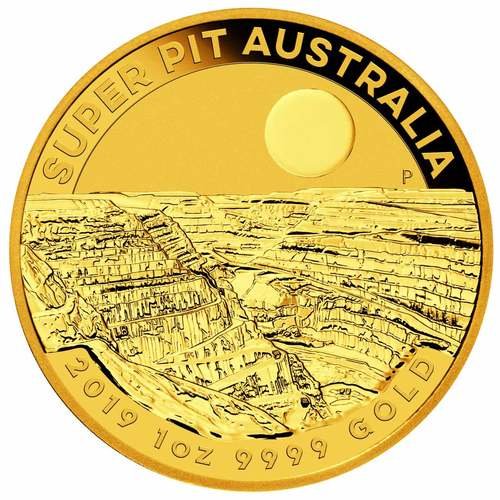Vorderseite Goldmünze 1 Unze Australien Super Pit 2019, der Hersteller Perth Mint Australia