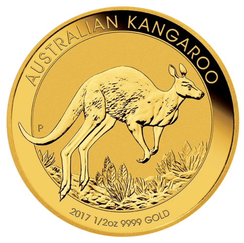 Vorderseite Goldmünze 1/2 Unze Australien Känguru 2017, der Hersteller Perth Mint Australia