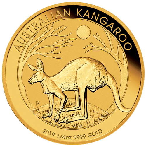 Vorderseite 1/4 oz Gold Australien Känguru 2019 