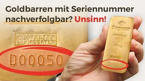 Goldbarren mit Seriennummer Goldbarren mit Seriennummer