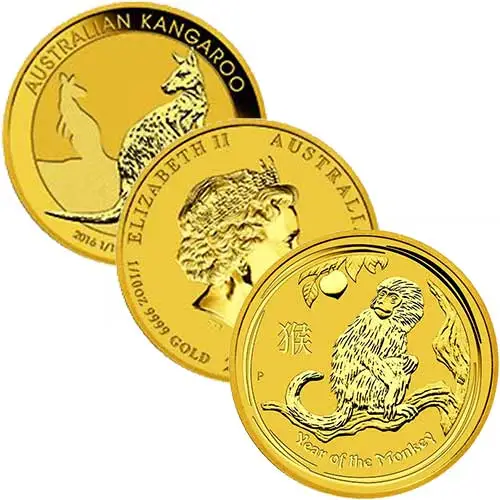 1/10 Unze Goldmünze divers