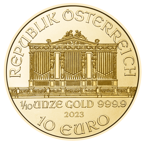 1/10 Unze Gold Wiener Philharmoniker 2023