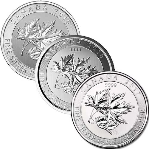 1/2 Unzen Silber Multi Maple Leaf diverse Jahrgänge