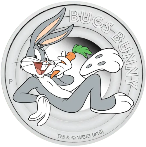 Vorderseite der 1/2 Unze Silber Looney tunes Bugs Bunny 2018 - polierte platte von Hersteller Perth Mint Vorderseite der 1/2 Unze Silber Looney tunes Bugs Bunny 2018 - polierte platte von Hersteller Perth Mint