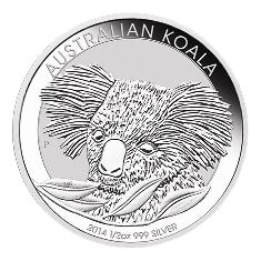 Vorderseite der 1/2 Unze Silber Australian Koala 2014 von Hersteller Perth Mint