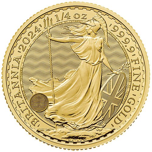 100 x 1/4 Unze Gold Britannia 2024 Charles III.