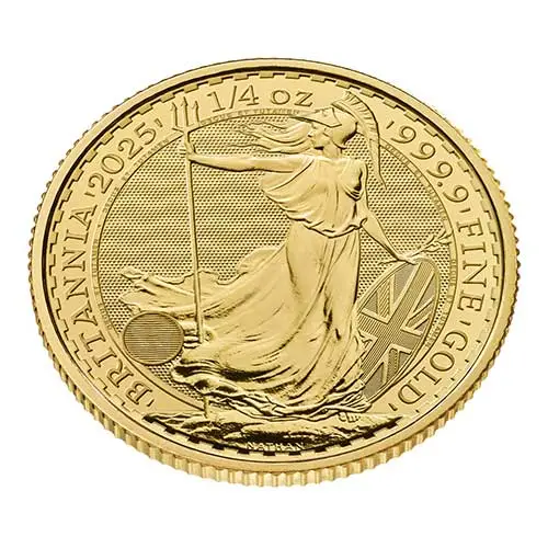 1 4 unze gold britannia 2025 vorderseite