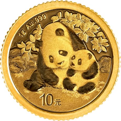 1 g China Panda Goldmünze Motivseite