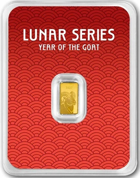 1 g Goldbarren Lunar Legend Three Goats 2027 Blister Motiv 1 g Goldbarren Lunar Legend Three Goats 2027 Blister Motiv