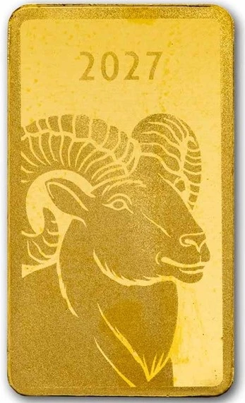 1 g Goldbarren Lunar Legend Three Goats 2027 Motiv 1 g Goldbarren Lunar Legend Three Goats 2027 Motiv