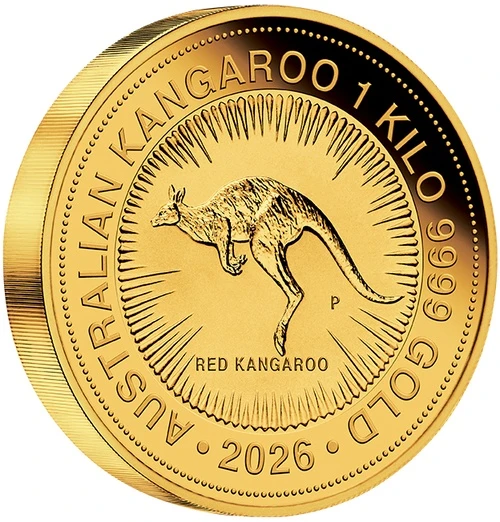 1 kg Gold Australien Känguru 2026 Motiv und Rand