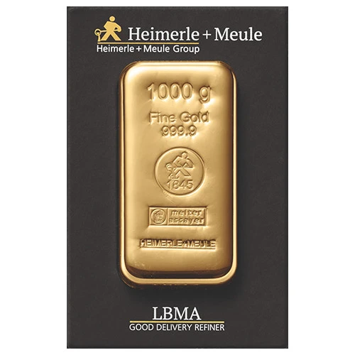 1 kg Goldbarren Heimerle und Meule gegossen