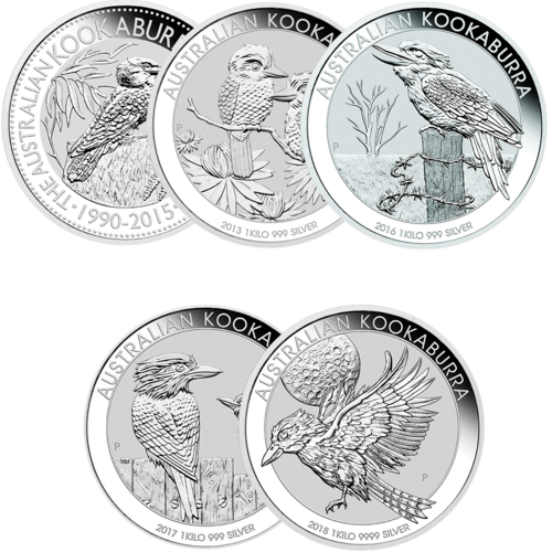 1 kg Silbermünze Kookaburra | Vorderseite der 1 kg Silbermünze Kookaburra von The Perth Mint Australia 