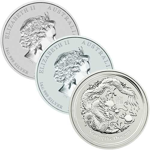 1 kg Silbermünze Australien Lunar diverse Jahrgänge