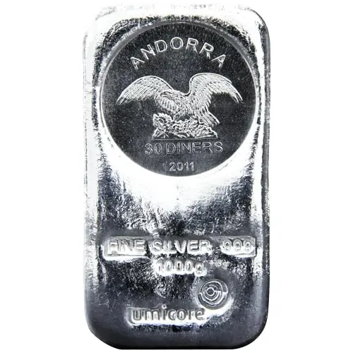 1 kg Silber Münzbarren diverse (differenzbesteuert)