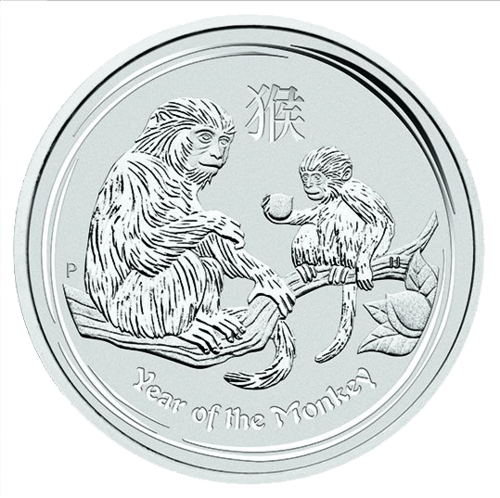 Vorderseite der 1 kg Silber Lunar Affe 2016 von Hersteller Perth Mint