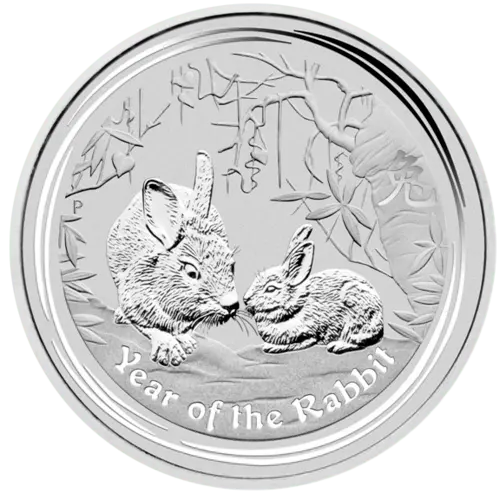 Vorderseite der 1 kg Silber Lunar II Hase 2011 von Hersteller Perth Mint Australien Vorderseite der 1 kg Silber Lunar II Hase 2011 von Hersteller Perth Mint Australien