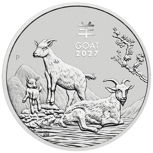 1 kg Silber Lunar III Ziege 2027 1 kg Silber Lunar III Ziege 2027