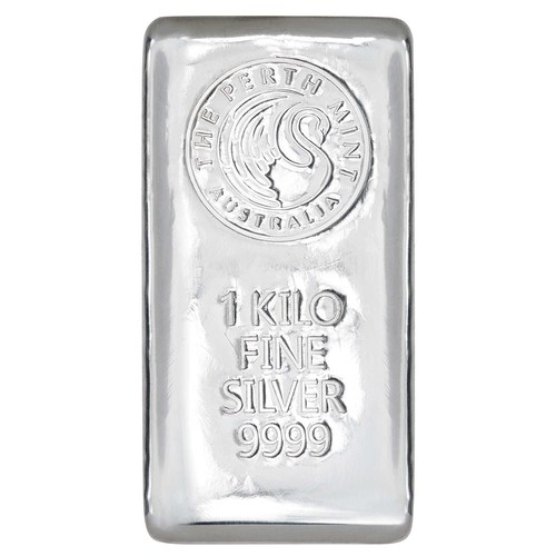 1 kg Silberbarren Perth Mint gegossen Vorderseite