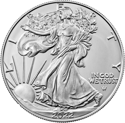 Vorderseite 1 Unze Silber American Eagle 2021 Typ 2 von Hersteller United States Mint