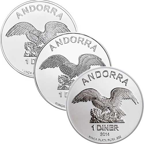 1 Unze Silber Andorra Eagle diverse Jahrgänge