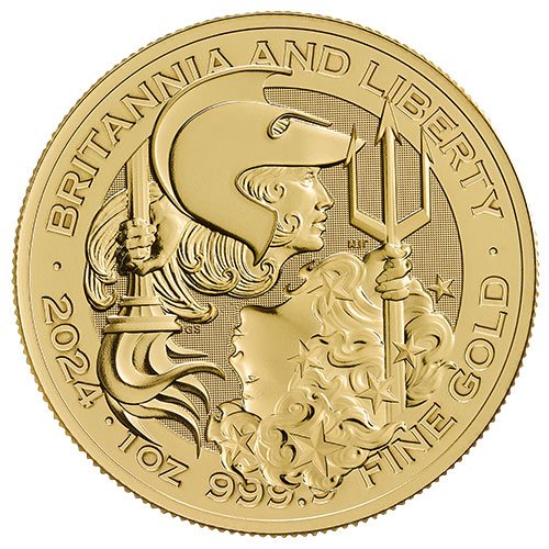 1 Unze Gold Britannia and Liberty 2024 Vorderseite
