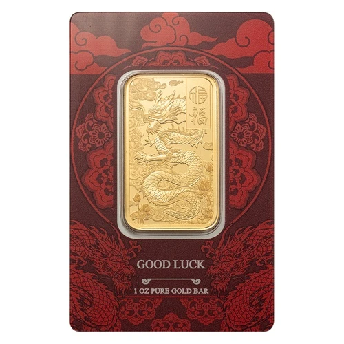 1 Unze Goldbarren PAMP Suisse Good Luck Yellow Dragon