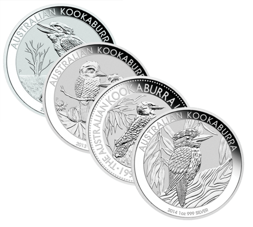 Vorderseite der 1 Unze Silbermünze Kookaburra von The Perth Mint Australia 