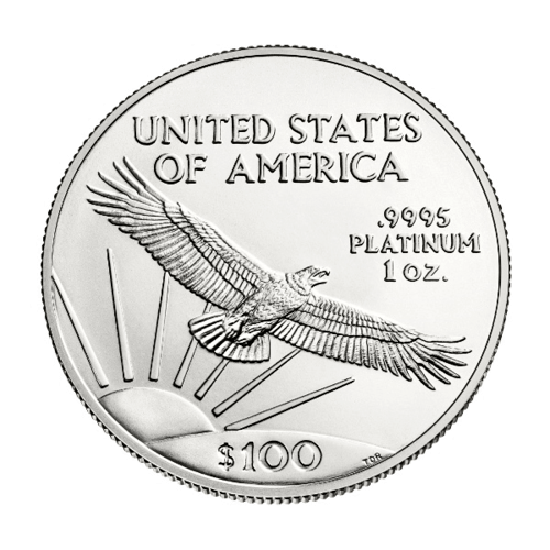 Vorderseite der 1 Unze Platin American Eagle diverse Jahrgänge vom Hersteller United States Mint