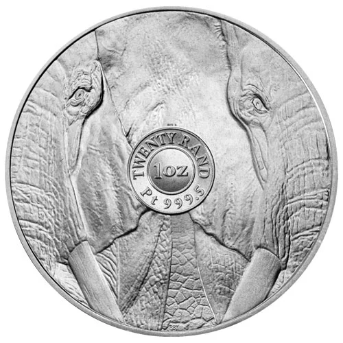 1 Unze Platin The Big Five Elefant 2023 Wertseite