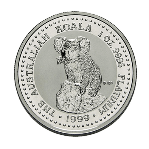 Vorderseite der 1 Unze Platin Koala diverse Jahrgänge Münze vom Hersteller Perth Mint