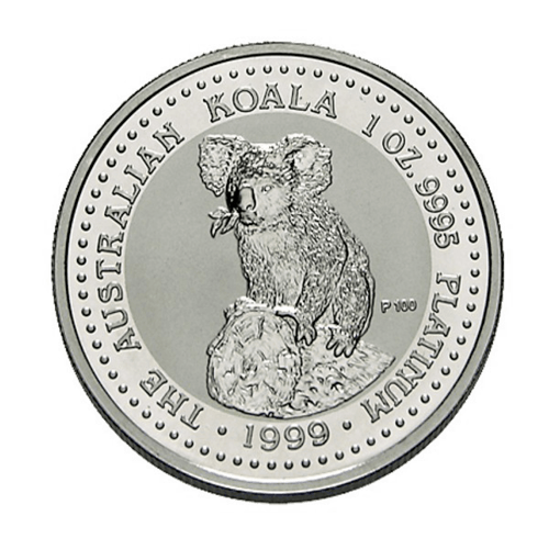 Vorderseite der 1 Unze Platin Koala diverse Jahrgänge Münze vom Hersteller Perth Mint