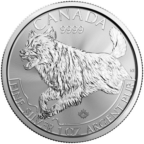 Vorderseite der 1 Unze Silber Kanada Wolf 2018 von Hersteller Canadian Mint