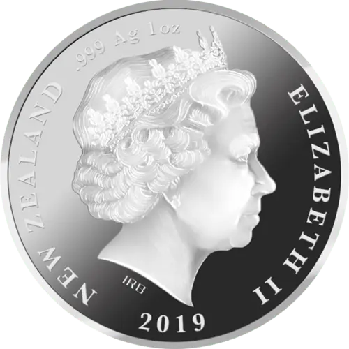Rückseite der 1 Unze Silber Kiwi 2019 von Hersteller New Zealand Post