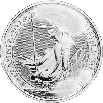 1 Unze Silber Britannia angelaufen