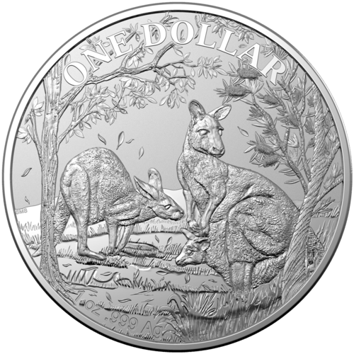 Vorderseite der 1 Unze Silber Känguru 2019 