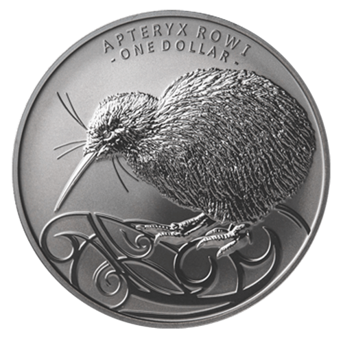 Vorderseite der 1 Unze Silber Kiwi 2020 Black Nickel von Hersteller New Zealand Post