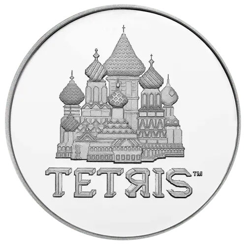 Vorderseite der 1 Unze Silber Tetris 2021 von Hersteller New Zealand Mint