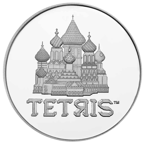 Vorderseite der 1 Unze Silber Tetris 2021 von Hersteller New Zealand Mint