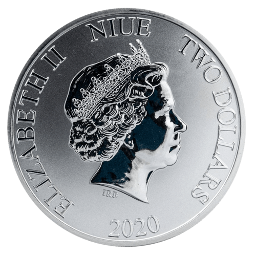 Rückseite der 1 Unze Silber Niue Meeresschildkröte 2020 von Hersteller New Zealand Mint