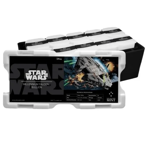 1 oz silber star wars millennium falke 2021 box opened