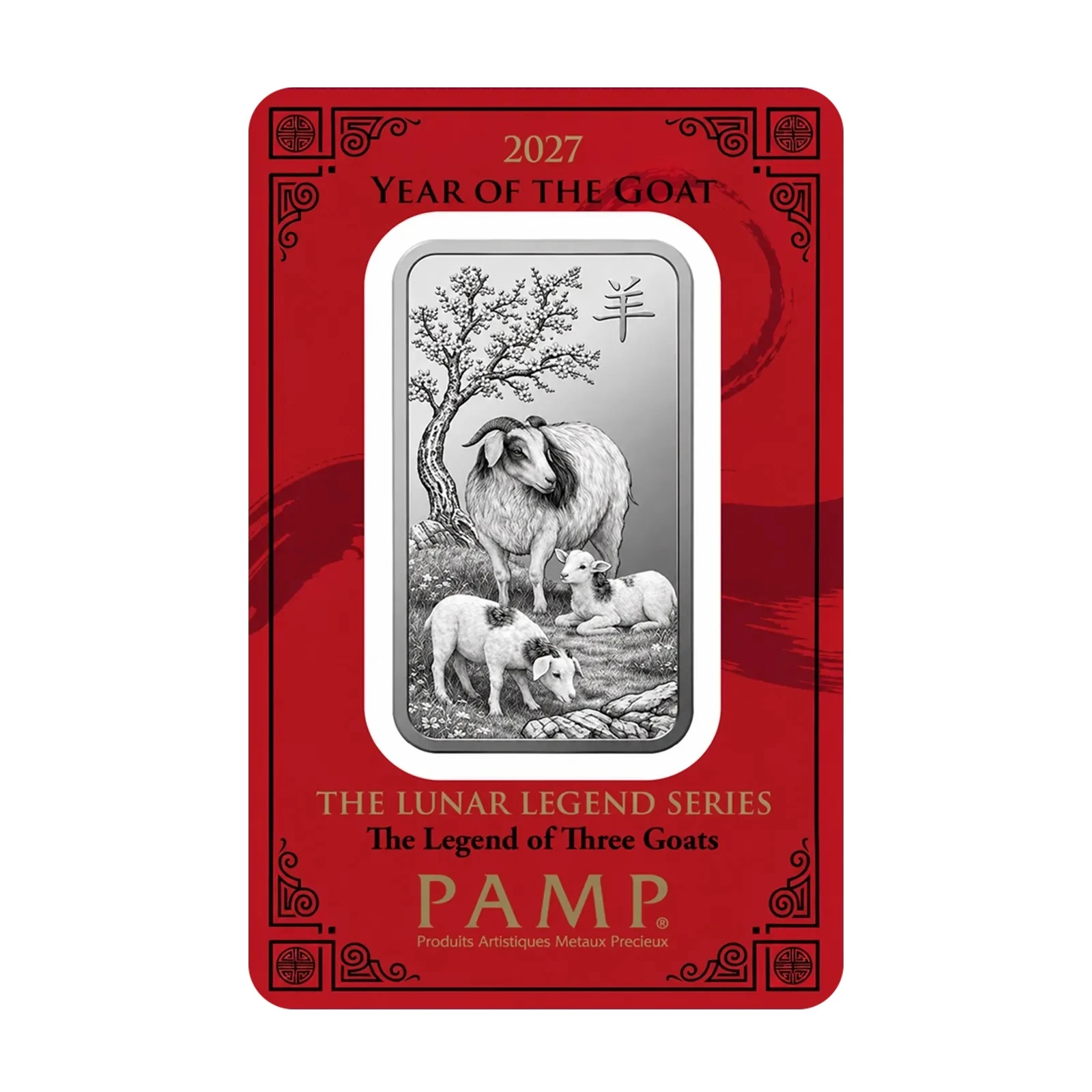 1 Oz Silberbarren Lunar Legend Of The Three Goats 2027 Motiv 1 Oz Silberbarren Lunar Legend Of The Three Goats 2027 Motiv