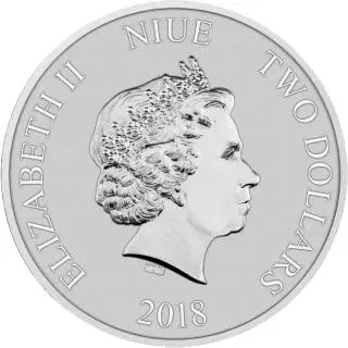 Rückseite der 1 Unze Silber Star Wars Stormtrooper 2018 von Hersteller New Zealand Mint