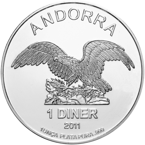 Rückseite der 1 Unze Silber Andorra Eagle diverse Jahrgänge