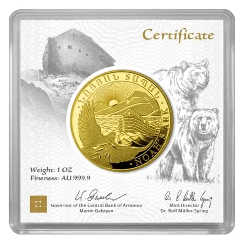1 unze gold arche noah 2025 sicherheits kapsel