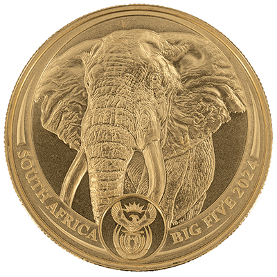 1 Unze Gold The Big Five Elefant 2024 Motiv