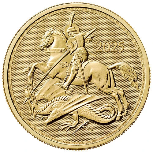 1 Unze Gold UK St. Georg und der Drache 2025 Vorderseite