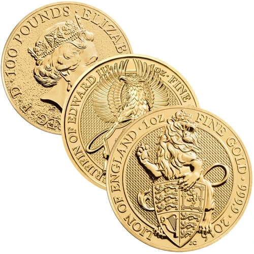 Sammelbild 1 unze gold the queens beast